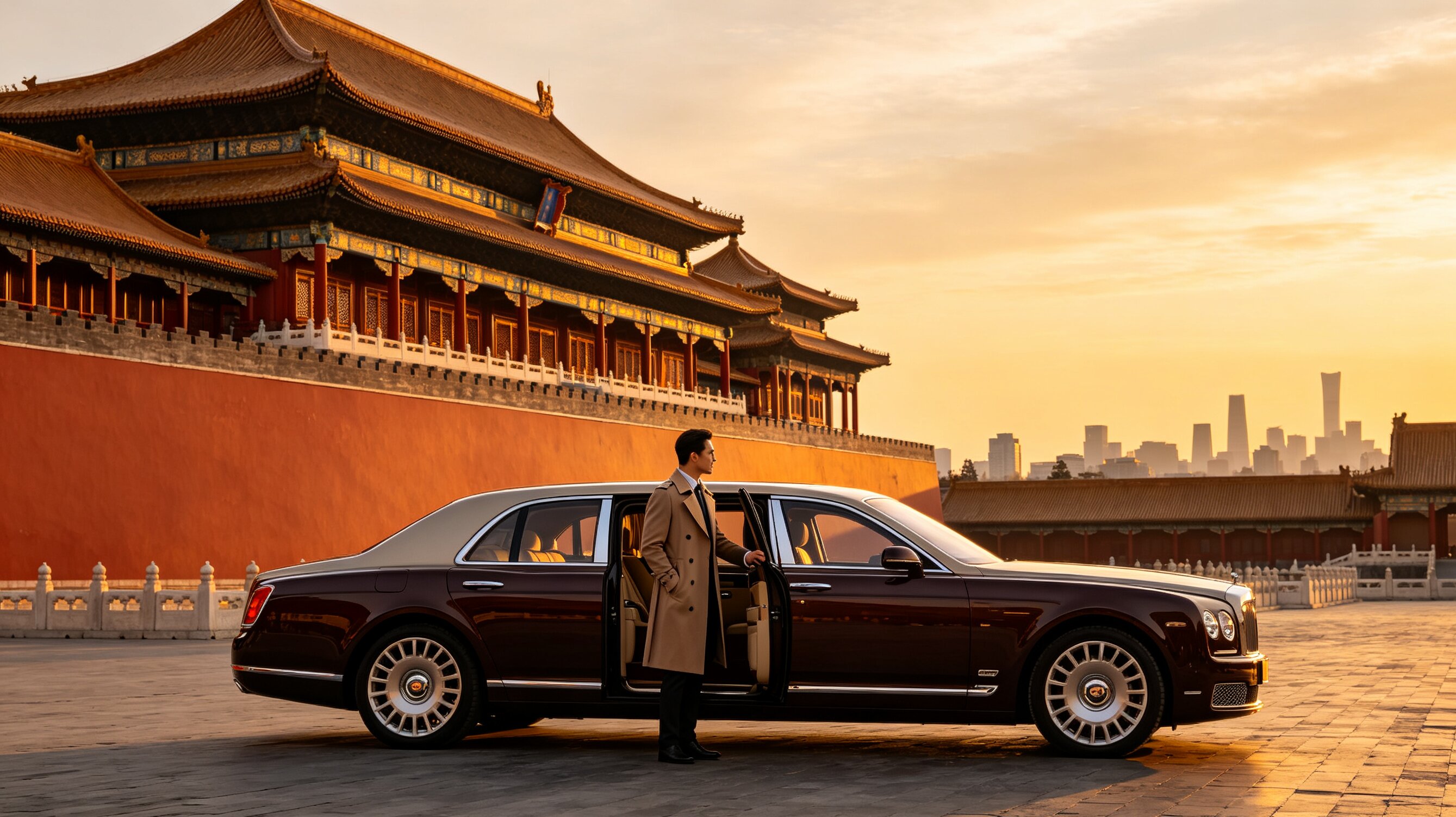 Beijing ancient cityscape and Forbidden City skyline